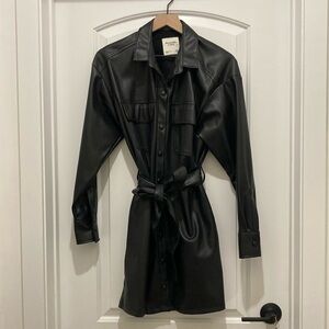 Abercrombie & Fitch faux leather shirt dress w. Pockets size M (NWT)